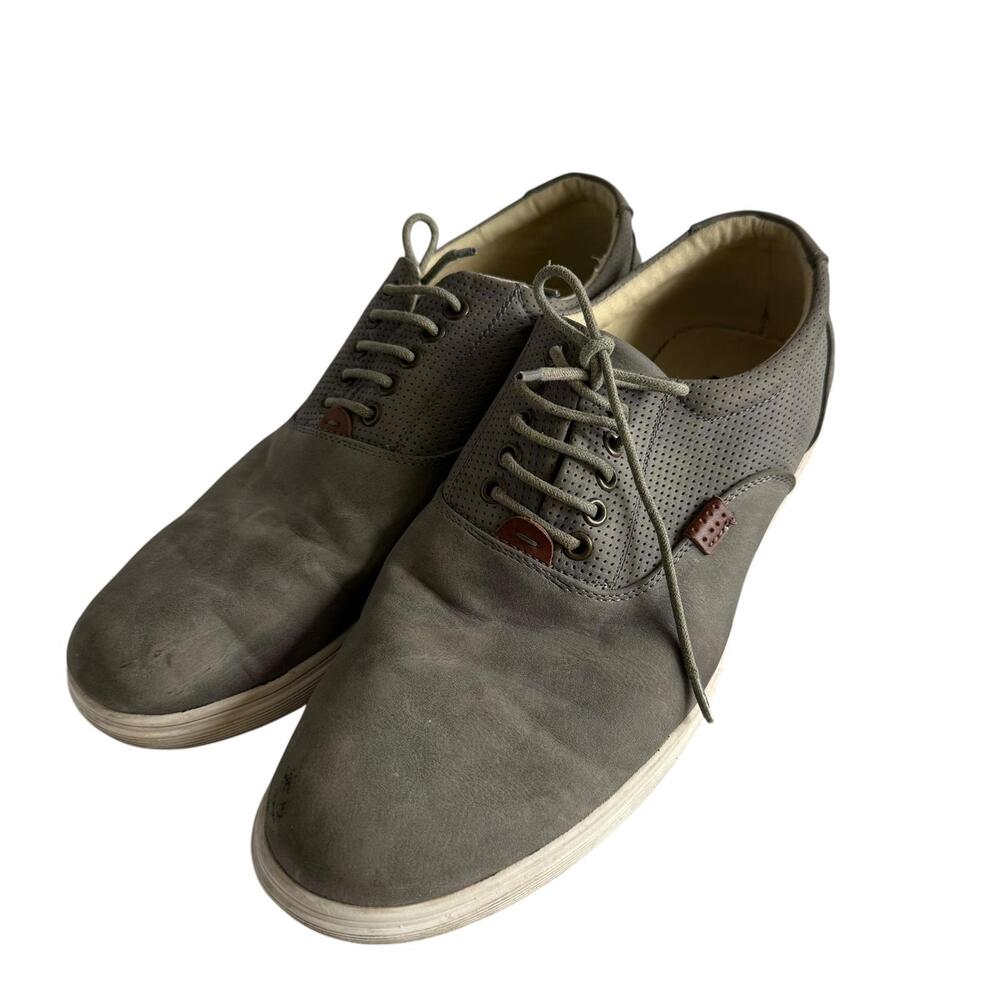 STEVE MADDEN "M- Renold" Mens Grey‎ Leather Canvas Casual Sneaker, 13